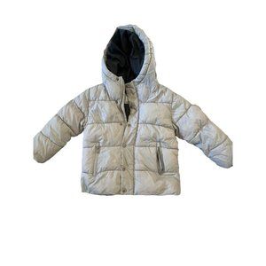 Zara Girl Down Jacket Collection Hooded Light Gray Puffer Jacket/Coat 6